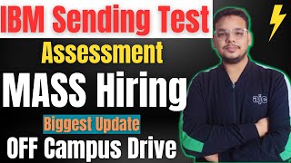 IBM Sending Assessment  Biggest OFF Campus Job Drive For 2024  2023  2022  2021 Batch Hiring [upl. by Euqimod]