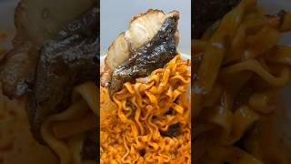 carbo buldak ramen with grilled spanish mackerel asmr koreanfood [upl. by Gibbons]