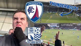 CHESTERFIELD VS SOUTHEND30OUT OF PRACTISE BLUES FALL TO RAMPANT SPIREITES [upl. by Acissehc]