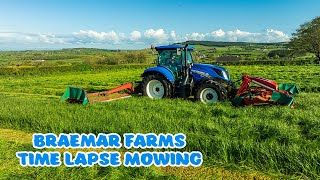 Time Lapse  New Holland T6180 Mowing  Mowing First Cut Silage [upl. by Davidde]