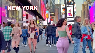 New York City Virtual Walking Tour 2023  Manhattan 4K NYC Walk  Bryant Park Lawn to Times Square [upl. by Yhtomit]