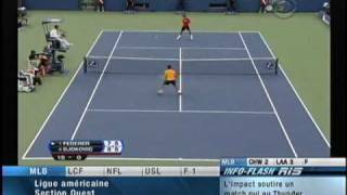 Novak Djokovic Gives Up Rally Against Roger Federer 2009 US OPEN [upl. by Elohcin]