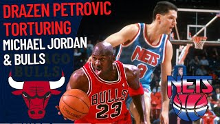 Drazen Petrovic Torturing Michael Jordan amp Chicago Bulls [upl. by Aleinad]