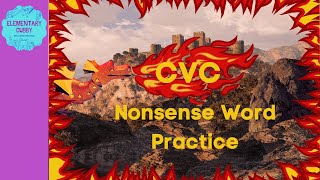 CVC Nonsense Words Practice 7 with music Dragon Style Dibels NWF [upl. by Ailina]