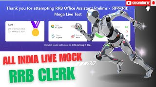 RRB CLERK All India Live mocktest  How to solve Approachbankingexam rrb ibpsrrb mock [upl. by Mei398]