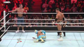 Raw John Cena amp Sin Cara vs The Miz amp Alex Riley [upl. by Nnairak]