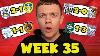 MY CHAMPIONSHIP WEEK 35 SCORE PREDICTIONS [upl. by Enelec]