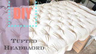 DIY TUFTED HEADBOARD TUTORIAL  DIY HOME DECOR IDEAS  NIA NICOLE [upl. by Haskell446]