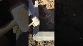 🔨 Installation of sidewalk curb at 45° construction pavers work paverwalkway pavers [upl. by Oinotla301]