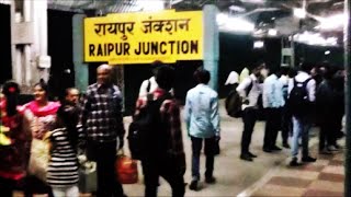 Arriving RAIPUR JunctionOnboard Train 12853 Amarkantak SF ExpressIndian Railways [upl. by Yalc]