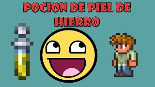 COMO HACER LA POCION DE PIEL DE HIERRO Y DONDE CONSEGUIR SUS INGREDIENTES  TERRARIA 144 [upl. by Ittap]