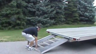 Aluma 8624 Snowmobile Trailer Rear Ramp [upl. by Nnaecarg]