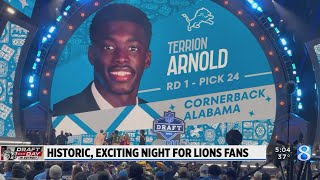 Fans thrilled as Detroit Lions draft Terrion Arnold [upl. by Babcock]