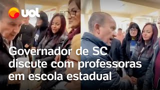 Governador de SC Jorginho Mello discute com professoras em escola estadual veja vídeo [upl. by Annaynek418]