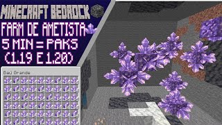 FARM DE AMETISTA MINECRAFT BEDROCK 119 E 120 [upl. by Madalena921]