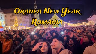 Romania oradea New year Full Video  No Cut No Edit  FIRE WORKS Romania [upl. by Ynwat]