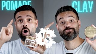 Compared Layrite Superhold Pomade VS Matte Cement Clay [upl. by Ynalem]