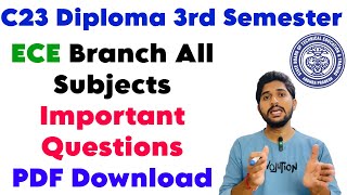 C23 Diploma 3rd Sem  ECE Branch all subjects important questions download here  bsdvp telugu tech [upl. by Ahsile]