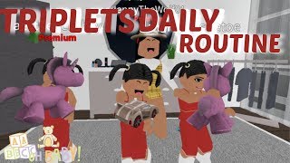 Roblox Bloxburg Triplets Daily Routine [upl. by Krenek]