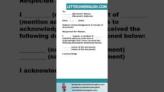 Acknowledgment Letter for Documents Received [upl. by Loni]