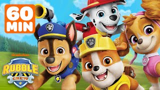 PAW Patrol Pups Visit Rubble in Builder Cove w Chase amp Skye  1 Hour Compilation  Rubble amp Crew [upl. by Pelson61]