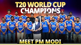 PM Modi meets Team India the new T20 World Champions [upl. by Leuqram]