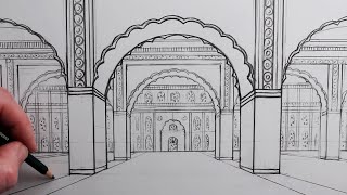 How to Draw Arches in OnePoint Perspective for Beginners [upl. by Hennessey]