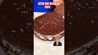 CETAK KUE DITANGAN PAPA⁉️ music song cover cake cakedecorating chocolate funny [upl. by Ydrah]