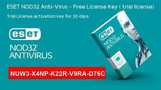 ESET NOD32 ANTIVIRUS Free Trial License activation key for 30 days  September 07 2023 [upl. by Concordia]