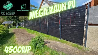 Meine neue Zaun PV Anlage 10 Platten 4500 Watt Sichtschutz SW Ausrichtung Victron 456 KWh Lifepo4 [upl. by Willi]