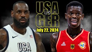 Team USA vs Germany Full Game Highlights  2024 Olympics  July 22 2024 [upl. by Llenaej640]