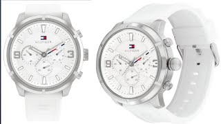 Tommy Hilfiger Multifunction Silicone White Color Strap Watch for Men [upl. by Katzen585]