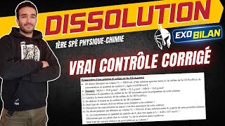 1ERE SPÉ PHYSIQUECHIMIE DISSOLUTION COHESION DE LA MATIERE  EXO INTERRO 🎯 CORRIGE COMPLET 😺 [upl. by Musa]