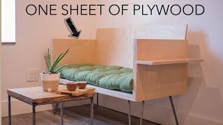 DIY Modern Sofa  How To With 1 Sheet Of Plywood [upl. by Happy]