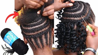 😱 Easiest Curly Crochet Braid Hairstyle Using Brazilian Wool Hair [upl. by Orabelle]