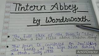 TINTERN ABBEY BY WILLIAM WORDSWORTH  MAIN POINTS DESCRIBED IN HINDI [upl. by Siblee]