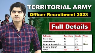 Territorial Army Officer Recruitment 2023  Full Detail Step by Step [upl. by Yengac]