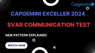 SVAR Communication Test New Pattern Explained  Capgemini Exceller 2024 [upl. by Lindon348]