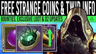 Destiny 2 FREE STRANGE COINS amp CHALLENGE UPDATE Future Fixes Exclusive Emblems Bounties amp Issues [upl. by O'Connell162]