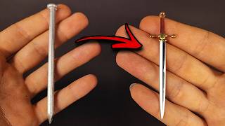 Create a Miniature Sword from a Steel Nail – Sword Making with a Nail [upl. by Srednas]