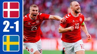 Denmark vs Sweden HIGHLIGHTS 21 Eriksen goal and Hojlund [upl. by Giarla]