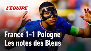 France 11 Pologne  Mbappé et Barcola surnagent Dembélé coule  les notes des Bleus Euro 2024 [upl. by Smail]