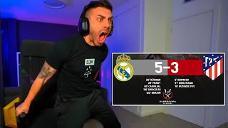 DjMaRiiO REACCIONA A quotREAL MADRID 53 ATLETICO DE MADRIDquot  SUPERCOPA ESPAÑA [upl. by Neeli]