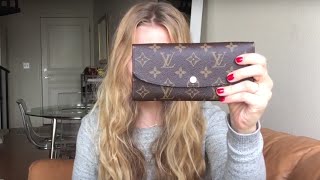 Louis Vuitton Emilie Wallet Rose Nacre REVEAL [upl. by Seroled389]