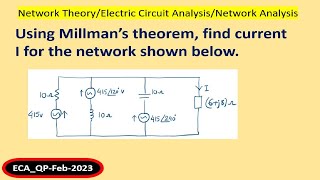 Find current I using Millmans theorem [upl. by Manbahs]