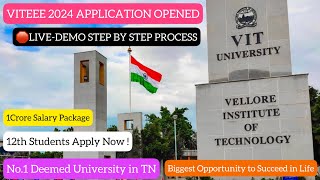 🛑VITEEE 2024Application Filling DemoStep by Step ProcessExplanationBTech AdmissionDineshprabhu [upl. by Bebe163]