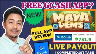 CASHOUT ₱731 GCASH MAYA GEMS APP REVIEW  FREE TO PLAY  1ST TASK COMPLETED  LEGIT OR FAKE [upl. by Nnylsia838]