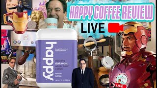 Happy Coffee dark roast Robert Downey Jrs coffee Live Stream Review  on budget Espresso set up [upl. by Ettelra428]