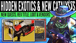 Destiny 2 NEW SECRET EXOTICS amp EVERVERSE LOOT New CATALYST Title Secret Loot Quests Oct 8th [upl. by Binetta]