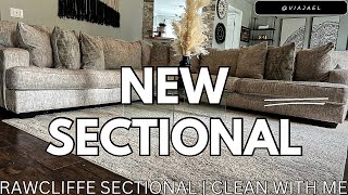 New Sectional  Rawcliffe Sectional Review  Ashley Home Furniture  After Dark Clean With Me [upl. by Matt]